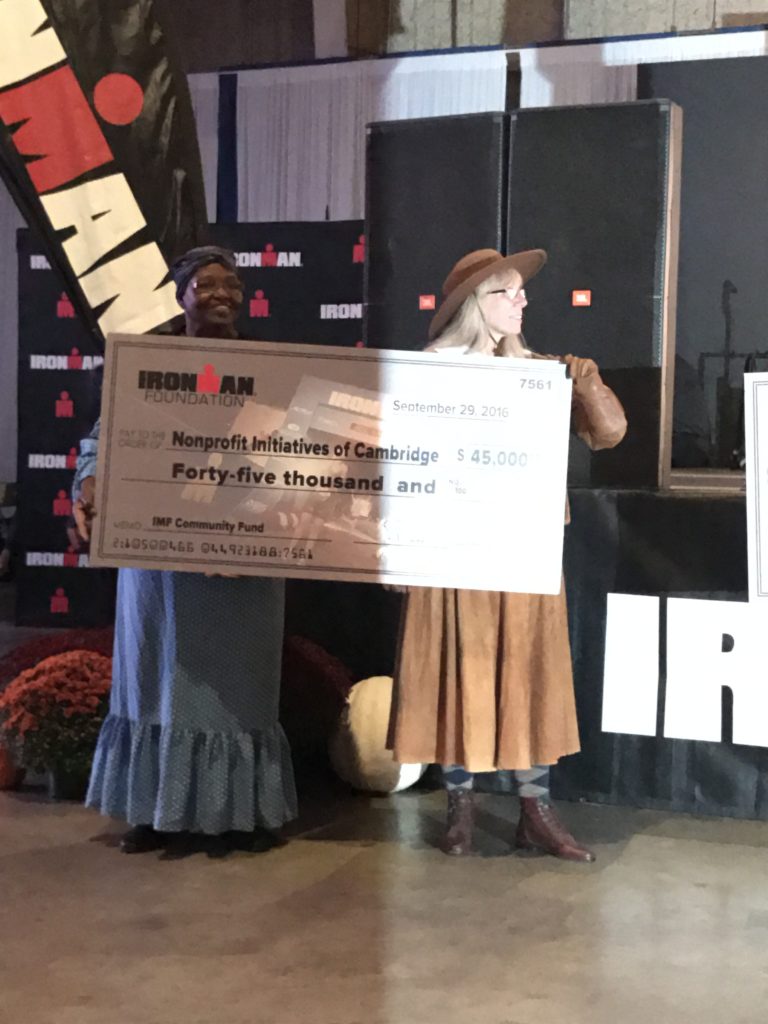The IRONMAN Foundation had the honor of presenting a grant check to Maryland's very own: Harriet Tubman & Annie Oakley, at the Athlete Welcome Ceremony!
